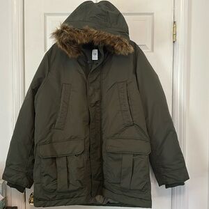 NWT Gap Men’s Olive Green Winter Parka Cold Control Max Snorkel Coat
